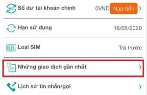 Mẹo kiểm tra lịch sử nạp thẻ Vietnamobile